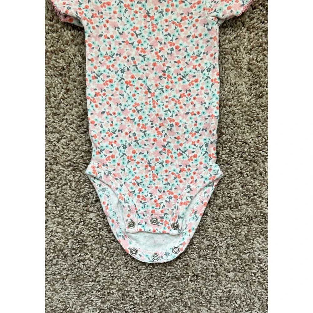 Carters Just One You Baby Girls Short Sleeve Floral Hummingbird Bodysuit 3-Pack